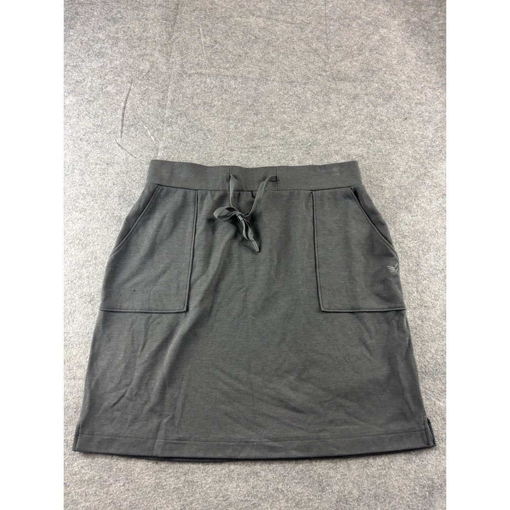 Cozy Earth Bamboo Skirt Charcoal Gray Drawstring Pockets Size M Loungewear SEE